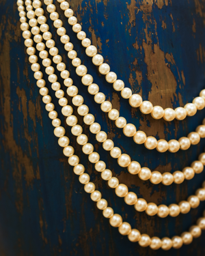 Pearl Royale white pearl multi layered mala