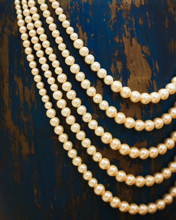 Pearl Royale white pearl multi layered mala