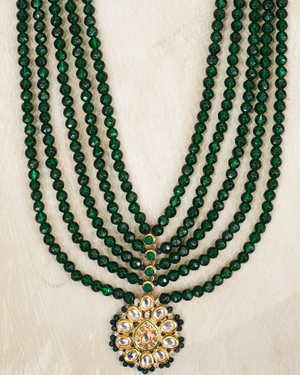 Mehreen Mala Emrald green kundan mala