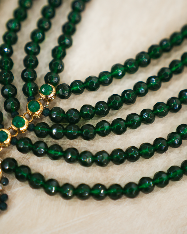 Mehreen Mala Emrald green kundan mala