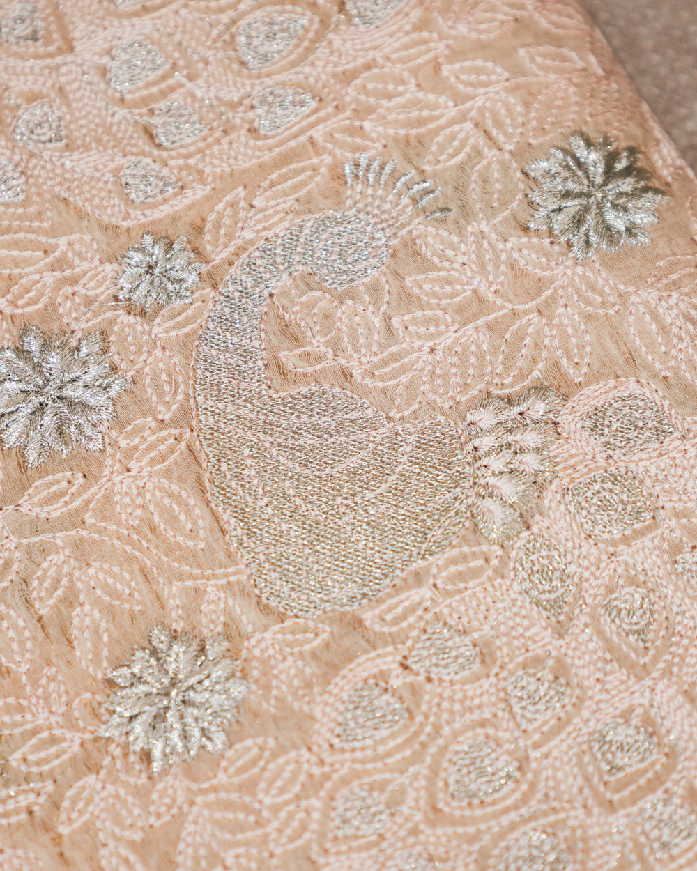 Gulnaar embroidered  pink  stole