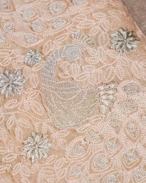 Gulnaar embroidered  pink  stole