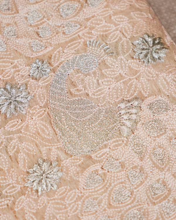 Gulnaar embroidered  pink  stole