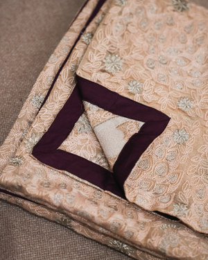 Gulnaar embroidered  pink  stole