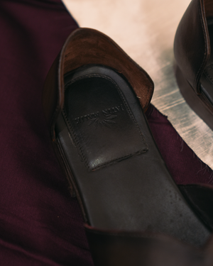 LOTUS Brown leather handcrafted loafers