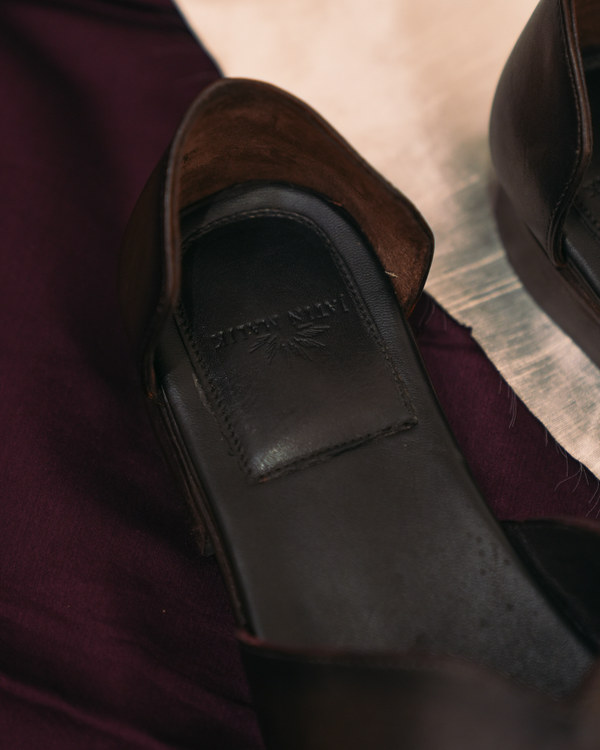 LOTUS Brown leather handcrafted loafers