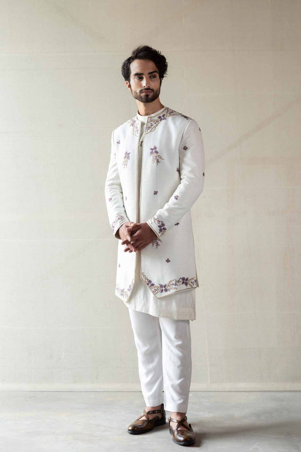 Textured Ivory Contemporary Jacket